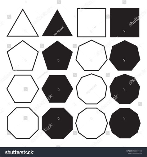 Sets Polygon Shapes Tetragon Decagon Patterns Stock Vector (Royalty Free) 1533219476 | Shutterstock