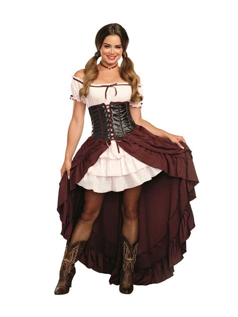 Saloon Gal Brown Ladies' | Disfraz de vaquera, Traje femenino y Disfraces para chicas