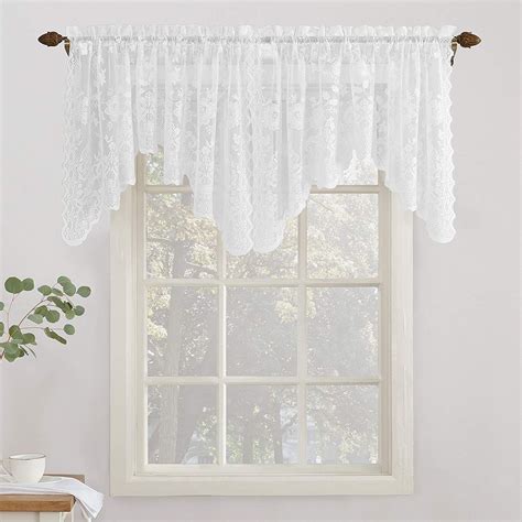 Top 20 of Alison Rod Pocket Lace Window Curtain Panels