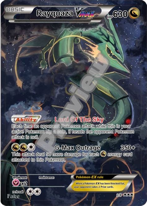 Rayquaza VMAX Gx Gmax Gigantamax Ex Pokemon Card - Etsy