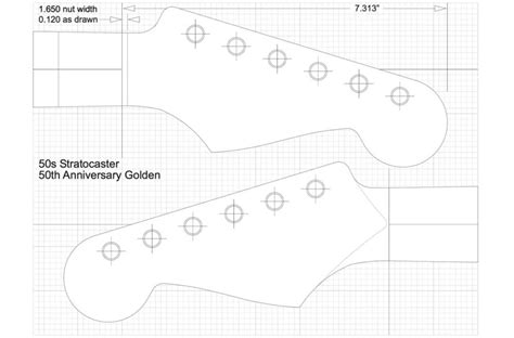 Full Size Printable Guitar Headstock Templates