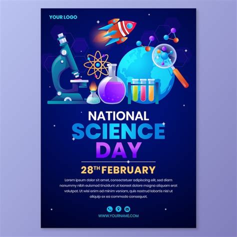 Free Vector | Gradient national science day vertical poster template