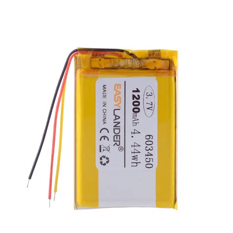 3 wires 3.7V 1200mAh 603450 Lithium Polymer LiPo Rechargeable Battery replacement for Logitech ...