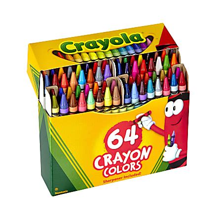 Crayola® Standard Crayons With Built-In Sharpener, Assorted Colors, Box Of 64 Crayons