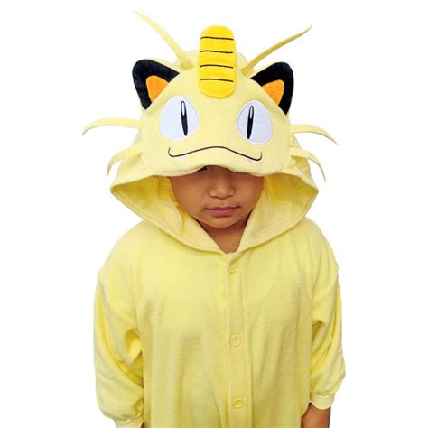 Pokemon Meowth Costume - Onesie Jumpsuit Meowth Cosplay | Costume Party World