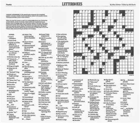 Printable Nyt Crossword Puzzles Free