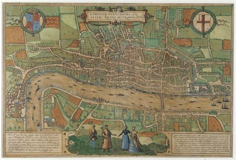 Map of Tudor London dating to 1574 | Tudor history, History of england, London history