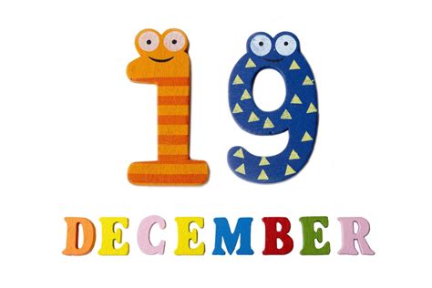 December 19 on white background, numbers and letters. 5209377 Stock ...