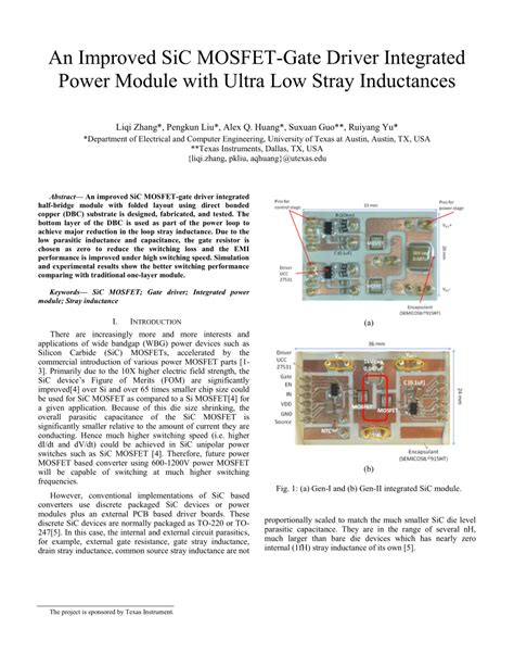 (PDF) An improved SiC MOSFET-gate driver integrated power module with ...