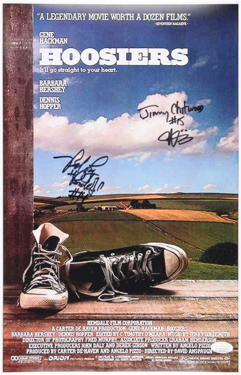 Maris Valainis & Brad Long Signed "Hoosiers" 11x17 Photo with Inscribed "Jimmy Chitwood ...