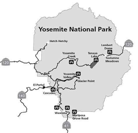 Yosemite National Park Map Guide - London Top Attractions Map