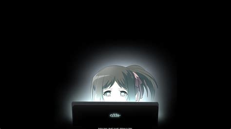 Girl Using Laptop Anime - 1920x1080 - Download HD Wallpaper - WallpaperTip