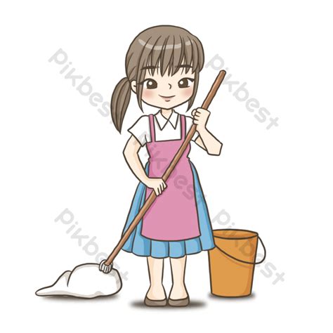 Cleaner Anime Cute Character Cartoon Model Clipart Drawing Kawaii Manga ...