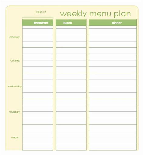 7 Day Work Schedule Template Best Of 7 Day Meal Planner Template ...