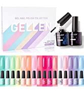 Gellen Gel Nail Polish Kit with U V LED Light 72W Nail Dryer, 12 Gel Nail Colors, No Wipe Top ...