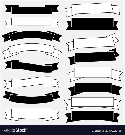 Old ribbon banner black and white Royalty Free Vector Image