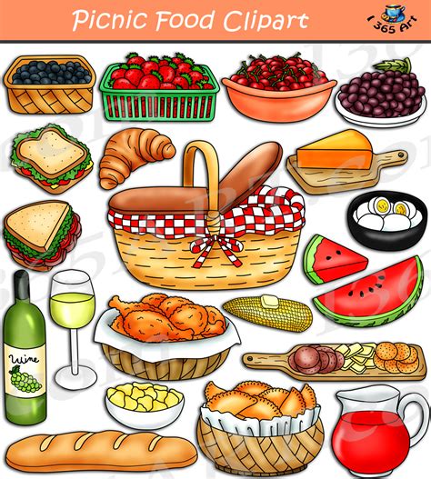 Picnic Food Clipart Set Download - Clipart 4 School