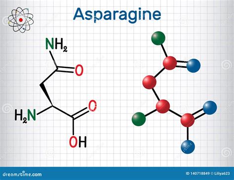 Asparagine L-asparagine , Asn, N Amino Acid Molecule. it is is Used in ...