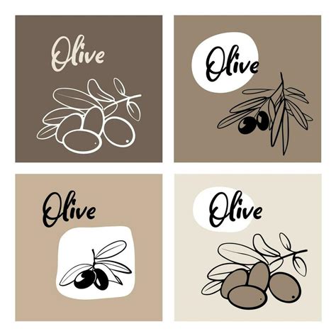 Set logo card. Vector business template olive branch 25880946 Vector ...