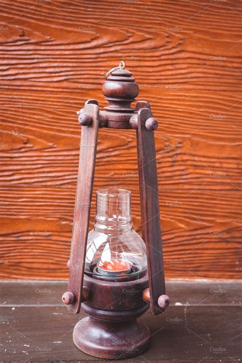 Rustic lantern by ammi.armmy on @creativemarket Rustic Lanterns, Wooden Background, Edison Light ...