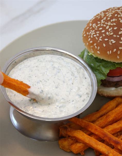 Garlic Sweet Potato Fries with Herbed Ranch Dip - The Fed Up Foodie