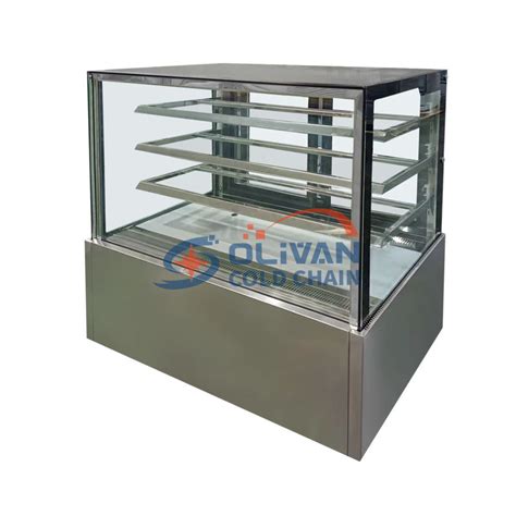 Showcase Cooler Cake Case Display Showcase Chiller Vertical Rectangular Glass Showcase Cooler ...