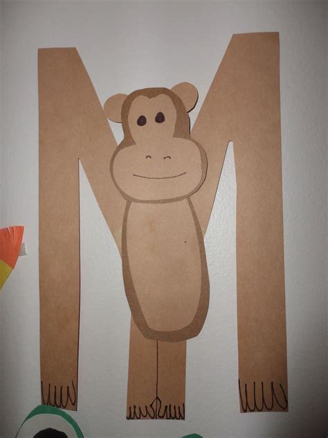 M is for monkey - preschool craft | Letter a crafts, Alphabet letter ...