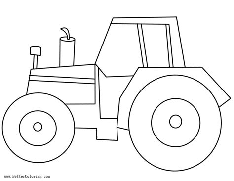 Tractor Coloring Pages Outline - Free Printable Coloring Pages