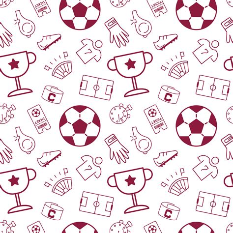 Soccer icons seamless pattern. Football cup stylish graphic design ...