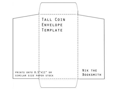 Tall Coin Envelope | Coin envelopes, Envelope template printable, Mini envelopes template