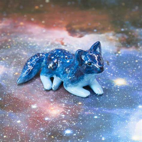 The galaxy wolf figurine handmade Animal Totem polymer clay miniature | Galaxy wolf, Wolf spirit ...