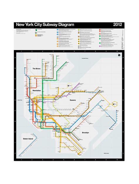 Massimo Vignelli Subway Map Poster - Topographic Map World