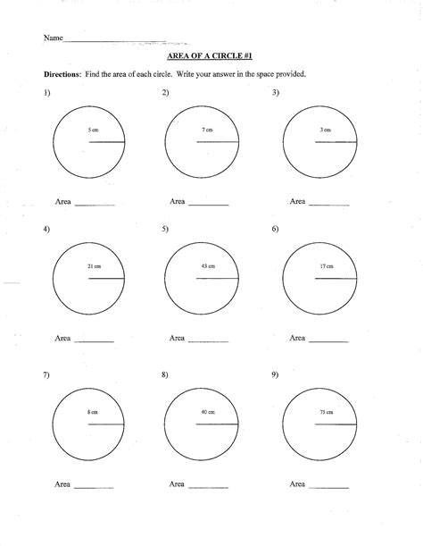 9 Best Images of Circumference Of A Circle Worksheets Radius Circumference and Area of a | Area ...