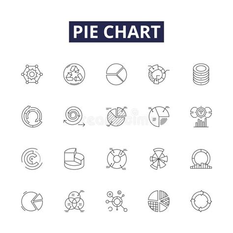 Pie Chart Line Vector Icons and Signs. Chart, Graph, Diagram, Circle, Fraction, Sector, Area ...