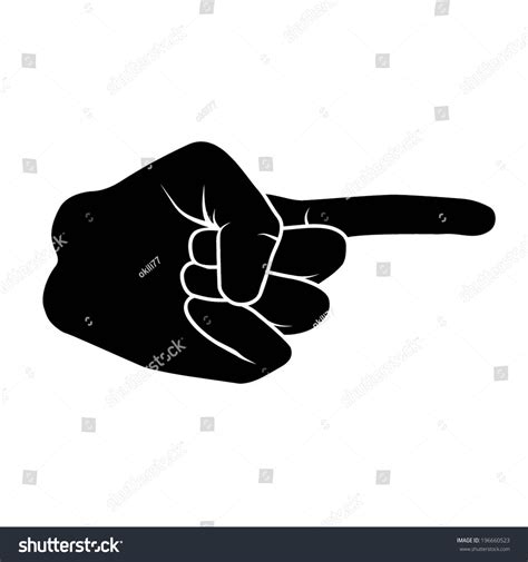 Finger Pointing Symbol Hand Pointing Finger: vector de stock (libre de regalías) 196660523 ...