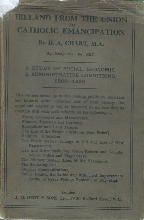 Ireland from the Union to Catholic Emancipation. by Chart, D.A.: Very ...