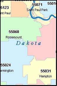 SOUTH SAINT PAUL Minnesota, MN ZIP Code Map Downloads