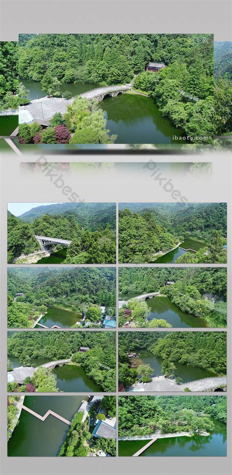 Shiyan Wudang Mountain real shot natural scenery forest aerial ...