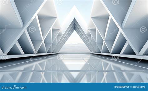 Abstract Outdoor Triangle Structure with Aesthetic Geometric Composition and Reflections ...