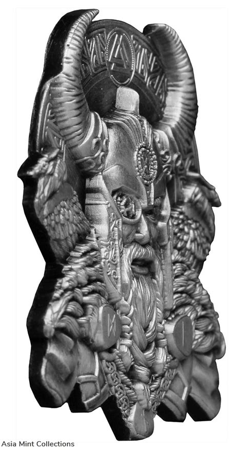 2022 Ghana Norse Gods Odin Ultra High Relief Silver Plated