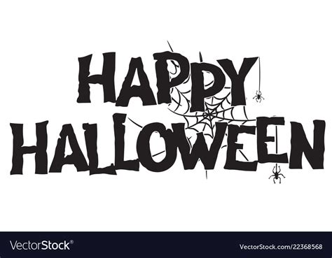 Happy halloween handwritten text and spiderweb Vector Image