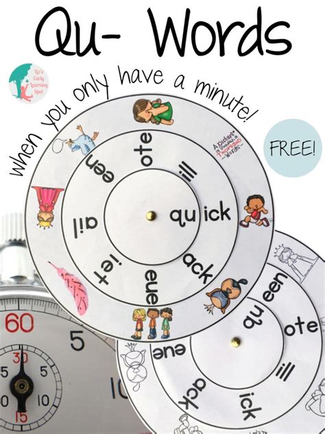 Digraphs: Qu- Words When You Only Have a Minute | Liz's Early Learning Spot