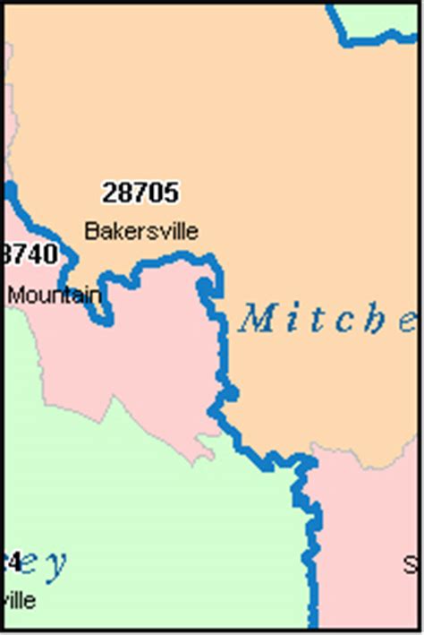 MITCHELL County, North Carolina Digital ZIP Code Map