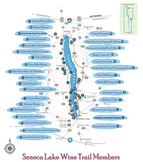 Seneca Lake Wine Trail Map - seneca new york • mappery