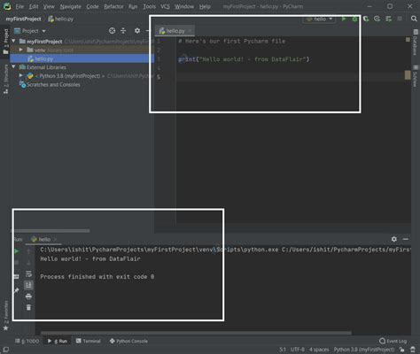 Python Hello World Program - Create & Run Your First Python Program in PyCharm - DataFlair