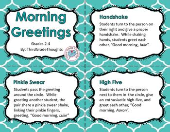 Morning Meeting Greetings Cards by Third Grade Thoughts | TpT