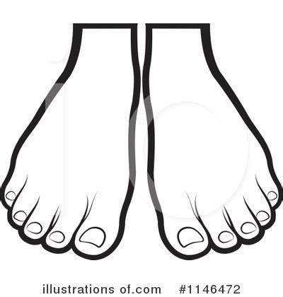 Feet Clip Art Black And White Sketch Coloring Page