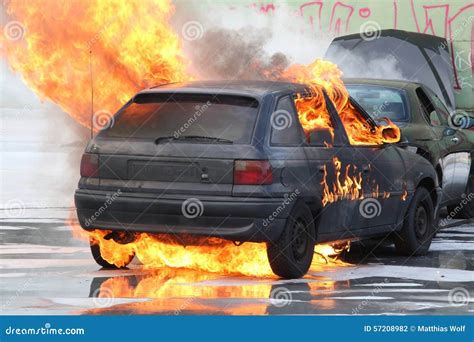 Burning Car stock photo. Image of exercise, insurance - 57208982