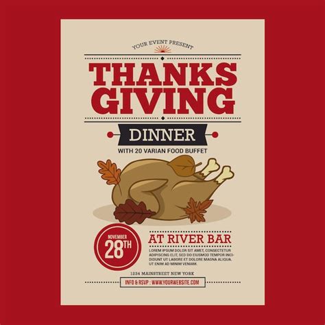 Premium PSD | Thanksgiving dinner flyer