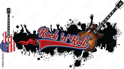 Rock 'n' roll - banner, logo, emblem, label or design element. Creative ...